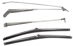 1968 - 1972 Chevelle Stainless Steel POLISHED FINISH Windshield Wiper Arms and Blades, Set