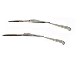 1964 - 1967 Chevelle Windshield Wiper Arms and Blades Kit, Stainless Finish
