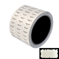 2,000 White Destructible Security Labels, Rectangle 0.75" x 0.25", Custom Print. >Click on item details to customize it.