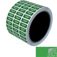 250 Green TamperColorÂ® Tamper Evident Security Label Seal Sticker, Rectangle 0.75" x 0.25" (19mm x 6mm).Custom Print. >Click on item details to customize it.