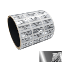500 Silver Bright TamperVoidPro Metallic Tamper Evident Security Labels Seal Sticker, Rectangle 1" x 0.375" (25mm x 9mm). Custom Print. >Click on item details to customize it.