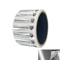 500 Silver Bright TamperVoid Metallic Tamper Evident Security Labels Seal Sticker, Rectangle 2" x 0.5" (51mm x 13mm). Custom Print. >Click on item details to customize it.