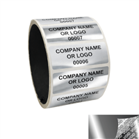 Silver Asset Tag, Silver Asset Label, Silver Asset Sticker,