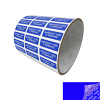 250 Blue TamperColorÂ® Tamper Evident Security Label Seal Sticker, Rectangle 1"x 0.375" (25mm x 9mm). Printed: Warranty Void if Removed + Serial Number