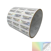 250 Rainbow TamperColorÂ® Tamper Evident Security Label Seal Sticker, Rectangle 1"x 0.375" (25mm x 9mm). Printed: Warranty Void if Removed + Serial Number