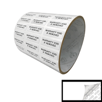 250 White TamperColorÂ® Tamper Evident Security Label Seal Sticker, Rectangle 1"x 0.375" (25mm x 9mm). Printed: Warranty Void if Removed + Serial Number