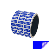 250 Blue TamperGuard Tamper Evident Security Label Seal Sticker Non Residue, Rectangle 0.75" x 0.25" (19mm x 6mm). Printed: Warranty Void if Removed + Serial Number.