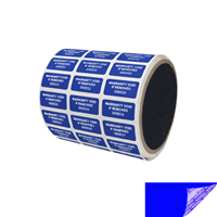 250 Blue TamperGuard Tamper Evident Security Label Seal Sticker Non Residue, Rectangle 1"x 0.5" (25mm x 13mm). Printed: Warranty Void if Removed + Serial Number.