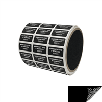 250 Black TamperGuard Tamper Evident Security Label Seal Sticker Non Residue, Rectangle 1"x 0.5" (25mm x 13mm). Printed: Warranty Void if Removed + Serial Number.