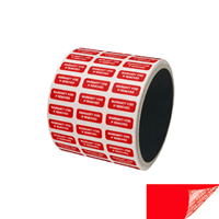 250 Red TamperGuard Tamper Evident Security Label Seal Sticker Non Residue, Rectangle 0.75" x 0.25" (19mm x 6mm). Printed: Warranty Void if Removed + Serial Number.