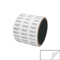 250 White TamperGuard Tamper Evident Security Label Seal Sticker Non Residue, Rectangle 0.75" x 0.25" (19mm x 6mm). Printed: Warranty Void if Removed + Serial Number.