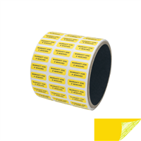250 Yellow TamperGuard Tamper Evident Security Label Seal Sticker Non Residue, Rectangle 0.75" x 0.25" (19mm x 6mm). Printed: Warranty Void if Removed + Serial Number.