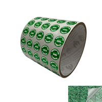 250 Tamper Evident Holographic Bright Green Security Round Label Seal Sticker TamperMax, Circle 0.5" diameter (13mm). Printed: Warranty Void if Removed + Serial Number