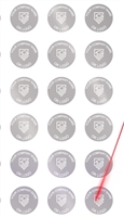 1,000 Silver Matte TamperGuard Tamper-Evident Security Label Seal Sticker Non Residue, Round/ Circle 0.75" diameter (19mm). Demetalized Laser Customization. >Click on item details to customize it.