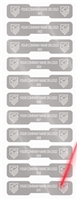 1,000 Silver Matte TamperGuard Tamper Evident Security Label Seal Sticker Non Residue, Dogbone Shape Size 1.75" x 0.375 (44mm x 9mm). Demetalized Laser Customization. >Click on item details to customize it.