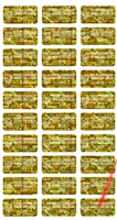 1,000 Tamper Evident Hologram Bright Gold Security Label Seal Sticker, Rectangle 1" x 0.375" (25mm x 9mm). Demetalized Laser Customization. >Click on item details to customize it.