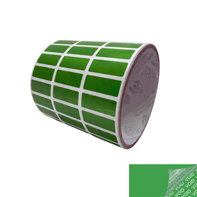 2,000 Green TamperColorÂ® Tamper Evident Security Label Seal Sticker, Rectangle 1"x 0.375" (25mm x 9mm).