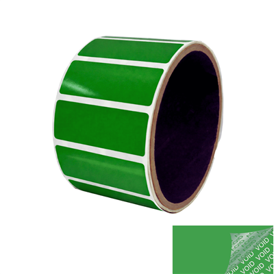2,000 Green TamperColorÂ® Tamper Evident Security Label Seal Sticker, Rectangle 2" x 0.75" (51mm x 19mm).