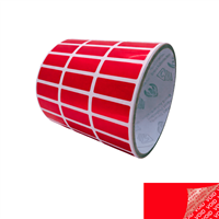 250 Red TamperColorÂ® Tamper Evident Security Label Seal Sticker, Rectangle 1"x 0.375" (25mm x 9mm).
