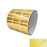 500 Gold Bright TamperVoidPro Tamper Evident Security Labels Seal Sticker, Rectangle 1" x 0.375" (25mm x 9mm).