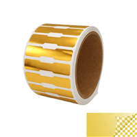 250 Gold TamperVoidPro Metallic Tamper Evident Security Labels Seal Sticker, Dogbone Shape Size 1.75" x 0.375 (44mm x 9mm).