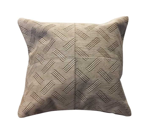 Tracery Modern Leather Pillow 20" x 20"