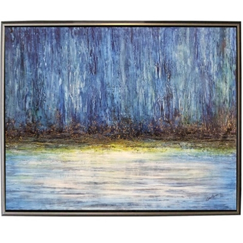 Playa Azul Modern Art  with Silver Floating Frame available at Modern Home 2 Go