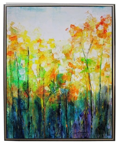 Blue Ridge Grove Modern Art  with Silver Floating Frame available at Modern Home 2 Go