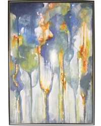 Rainbow Eucalyptus Modern Art  with Silver Floating Frame available