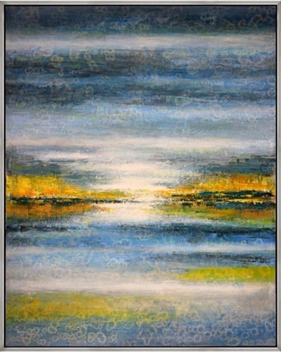 Scarborough Marsh Modern Art 43"W x 53"H with Silver Floating Frame available at Modern Home 2 Go