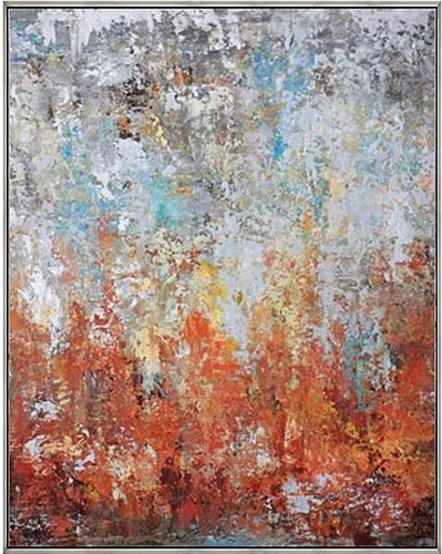 Autumn Rise Modern Art 43"W x 53"H with Silver Floating Frame available at Modern Home 2 Go