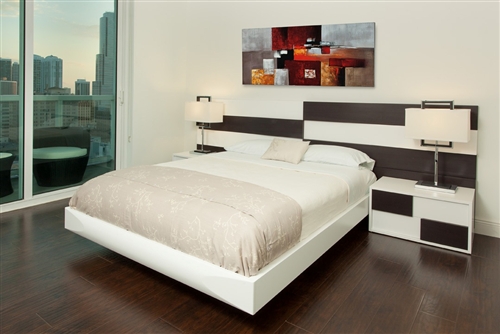 Loop Modern Bed Walnut/White- Come to Stores For BETTER PRICE!