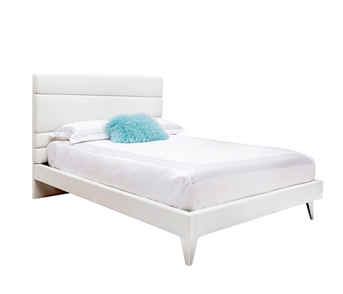Bosa Modern Bed  White Leatherette