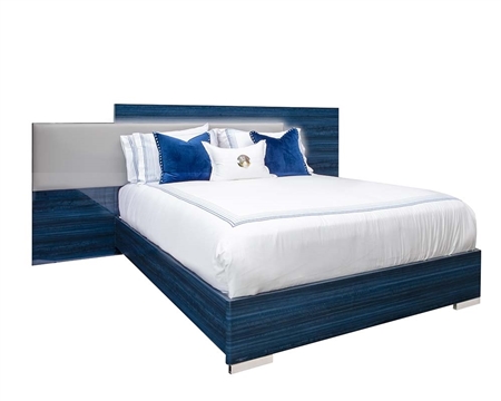 Riva Modern Queen Bed Saphire Blue with LED Light - <div class="new">New!</div>