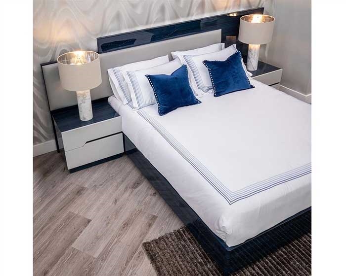 Riva Modern Saphire Blue Bedroom Collection