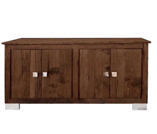 Amalfi Modern Reclaimed Teak Wood Buffet  and stainless steel handles