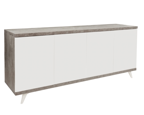 Treviso Modern Italian 4 Door Buffet Grey White