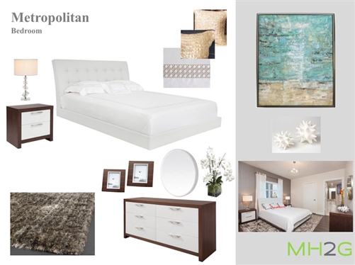 Contemporary styling defines the Metropolitan Bedroom Package with it's wenge finish and soft headboard
