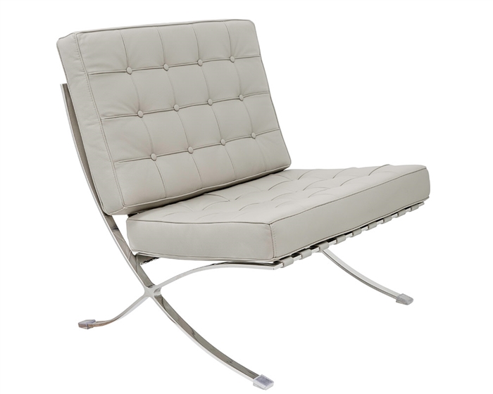 Modern Catalunya Chair in Grey leather