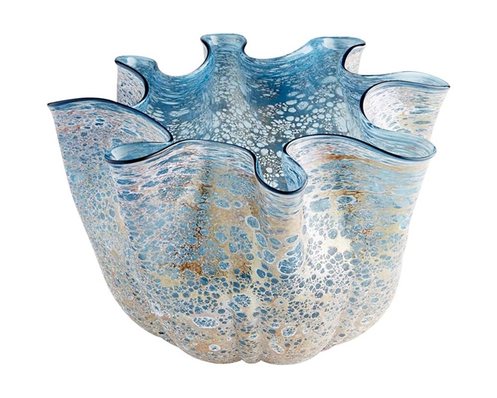 Meduse Modern Vase teacup design with soft folds surrounding the exterior of the vessel.