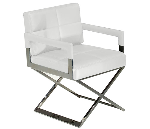 New Piazza Chair in White Leather