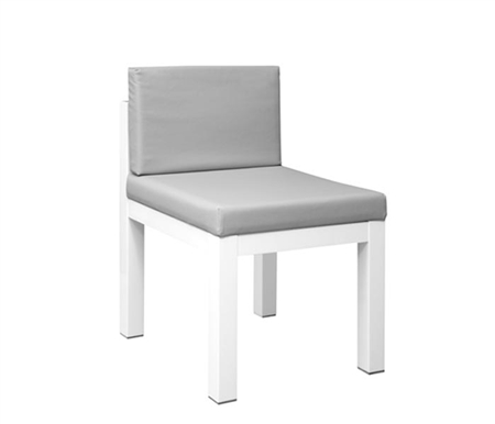 Lucca Modern Desk Chair in White Lacquer and Grey Leatherette