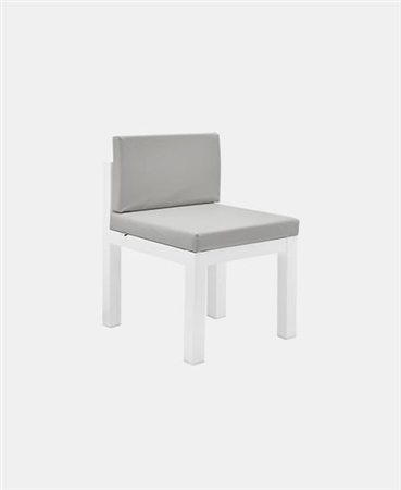 Lucca Modern Desk Chair in White Lacquer and Grey Leatherette