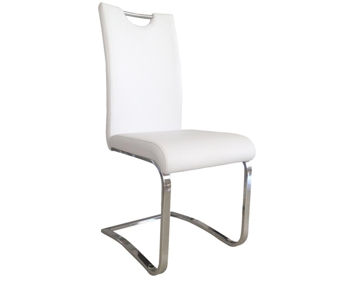 Nova Modern Dining Chair in White Leather