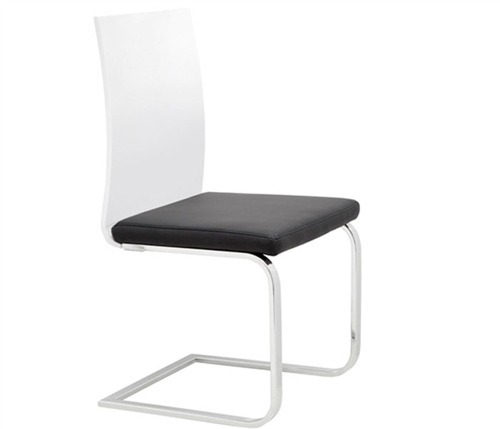 Forano Dining Chair in Walnut and White Leatherette