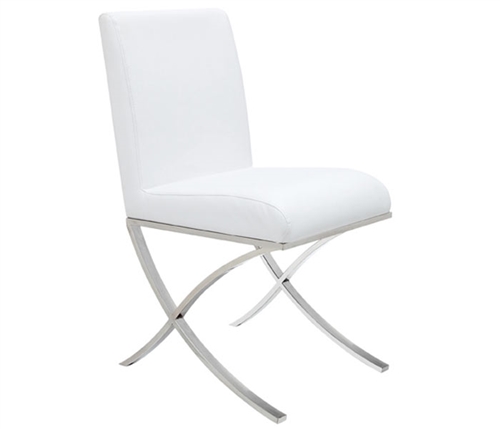 Ruffano Dining Chair in White Leather - FINAL SALE, NO RETURNS