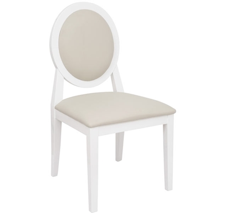 Ripoli Modern Dining Chair in Beige and White without Arms