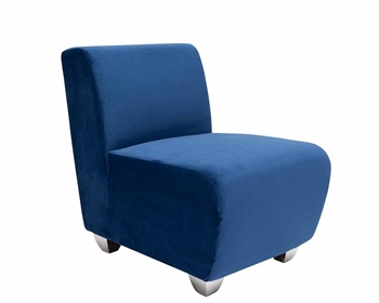 Modern Lounge Chairs - Carpi Blue Velvet Modern Chair - mh2g