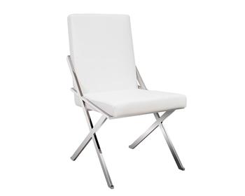 Ravello Modern Dining Chair in white leather