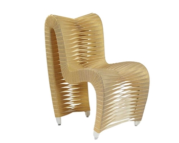 Modern Seat Belt Modern Dining Chair in GOLD